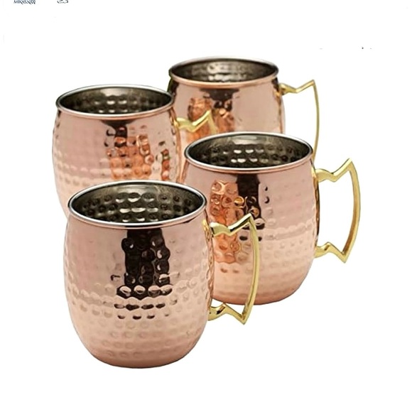 Mikasa Hammered Copper Moscow Mule Mugs. Set of 4 - Picture 2 of 7